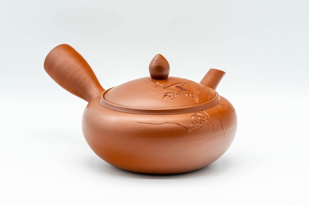 Japanese Kyusu - Engraved Tokoname-yaki Debeso Teapot - 325ml