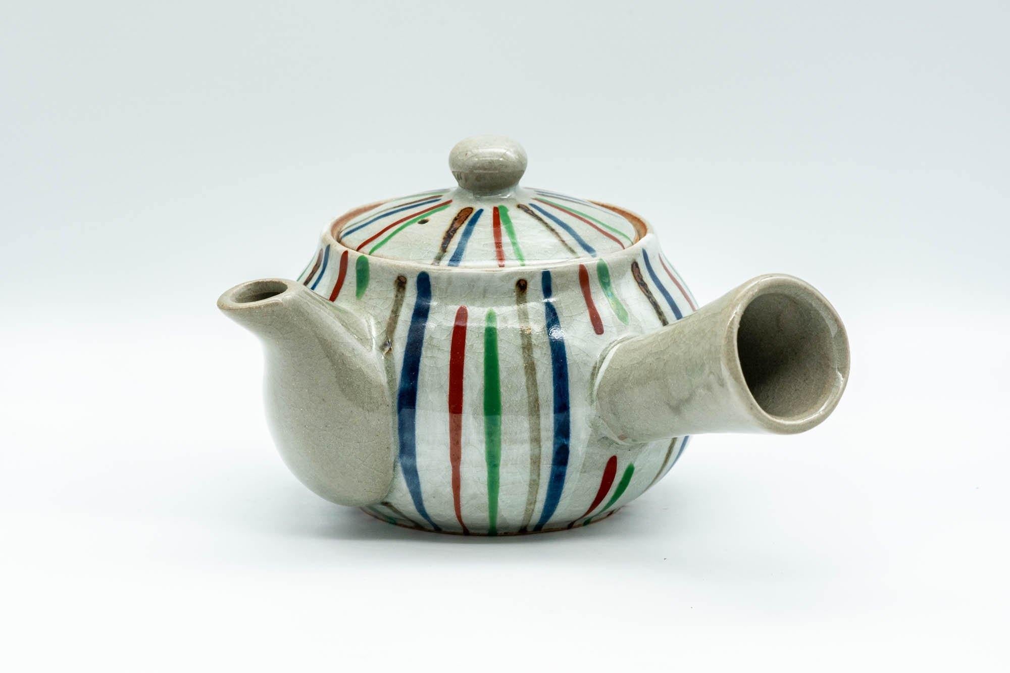 Japanese Kyusu - Multi-Colour Striped Debeso Teapot - 350ml