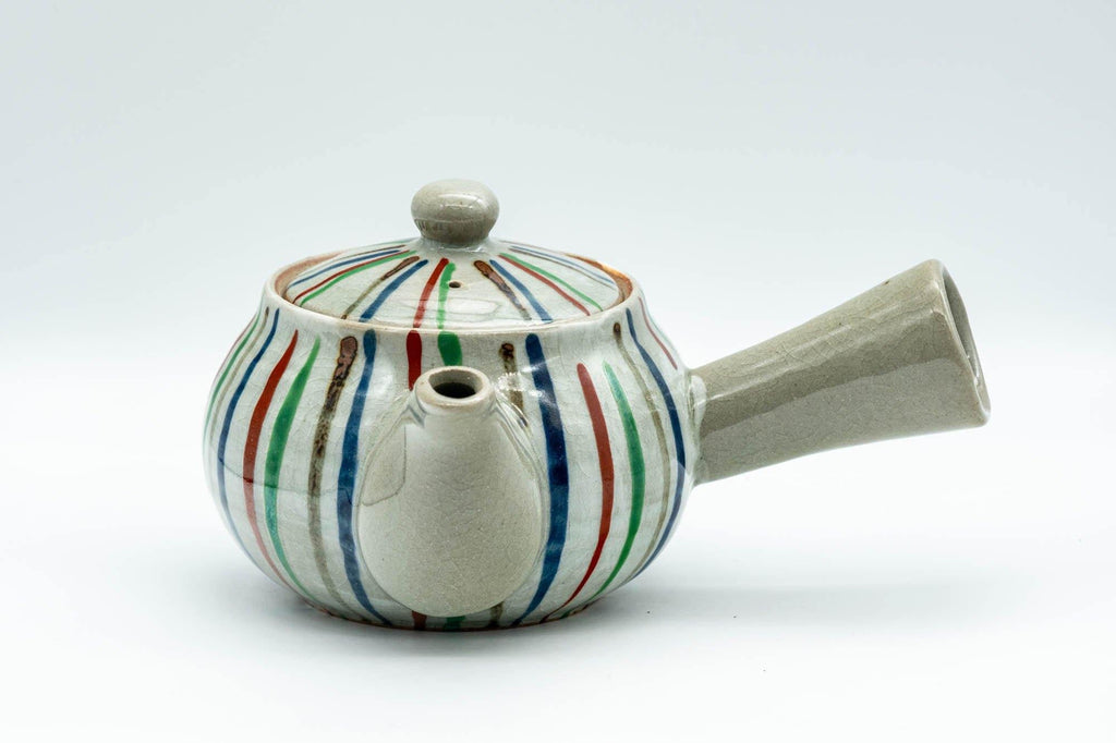 Japanese Kyusu - Multi-Colour Striped Debeso Teapot - 350ml