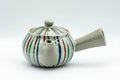 Japanese Kyusu - Multi-Colour Striped Debeso Teapot - 350ml