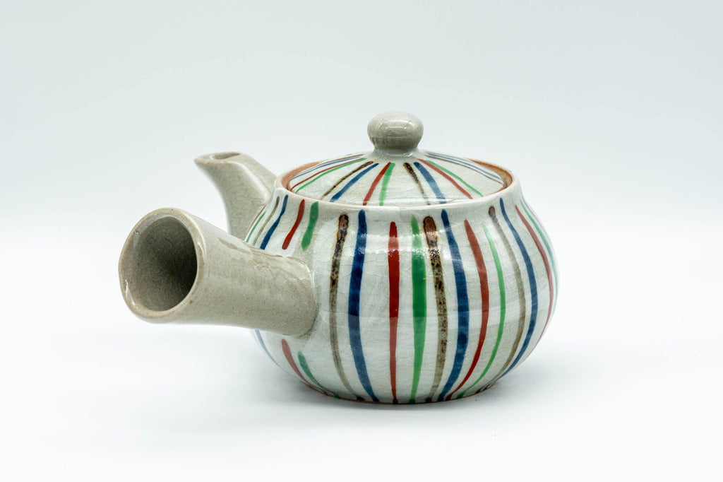 Japanese Kyusu - Multi-Colour Striped Debeso Teapot - 350ml