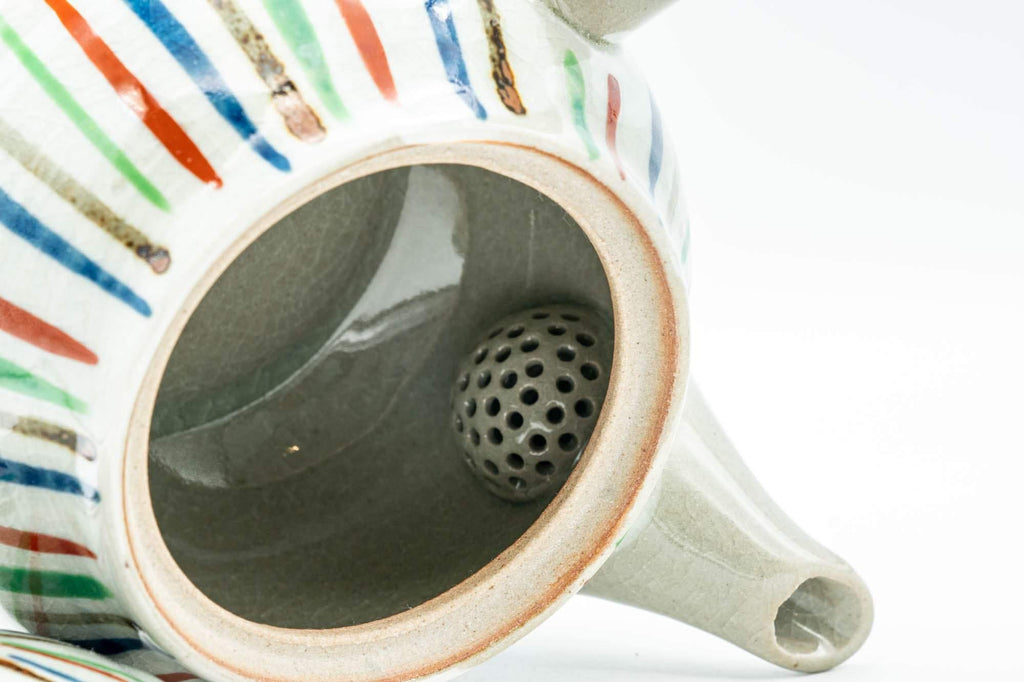 Japanese Kyusu - Multi-Colour Striped Debeso Teapot - 350ml