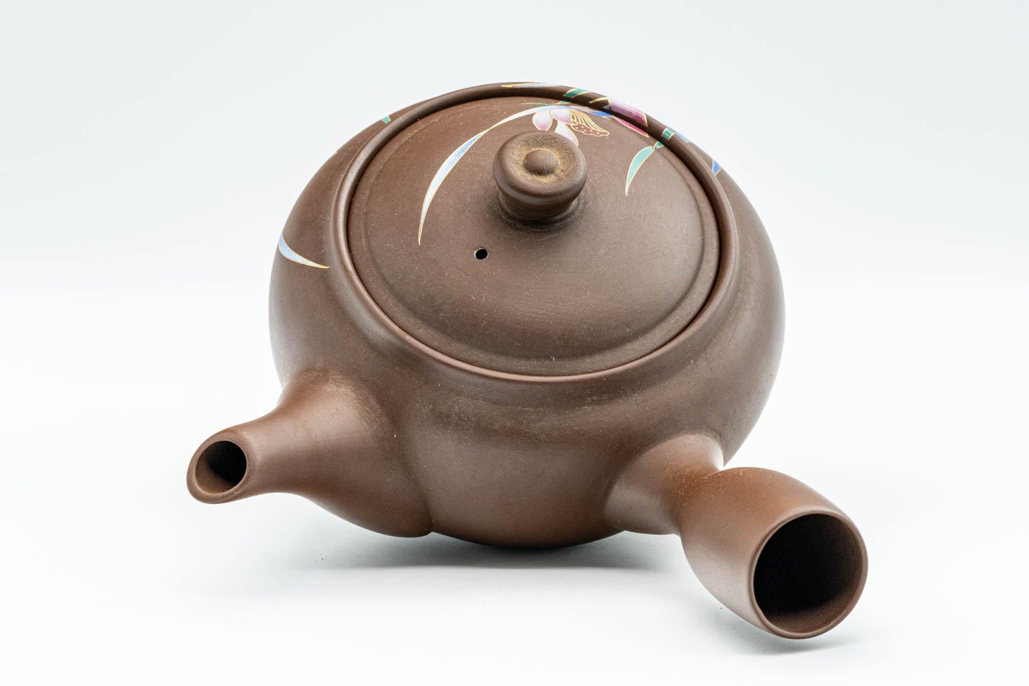 Japanese Kyusu - Floral Pattern Clay Teapot with Fine Mesh Strainer - 400ml