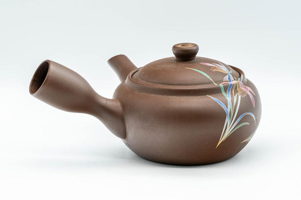 Japanese Kyusu - Floral Pattern Clay Teapot with Fine Mesh Strainer - 400ml