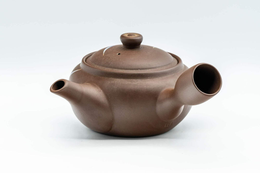 Japanese Kyusu - Floral Pattern Clay Teapot with Fine Mesh Strainer - 400ml