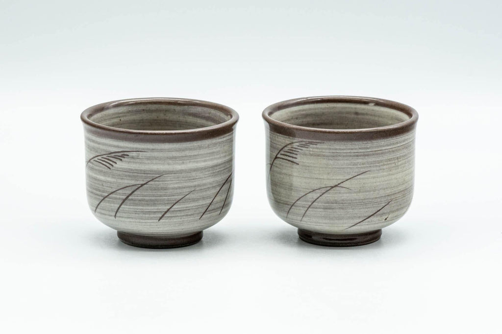 Japanese Teacups - Pair of Egret Utsutsugawa-yaki Guinomi - 50ml