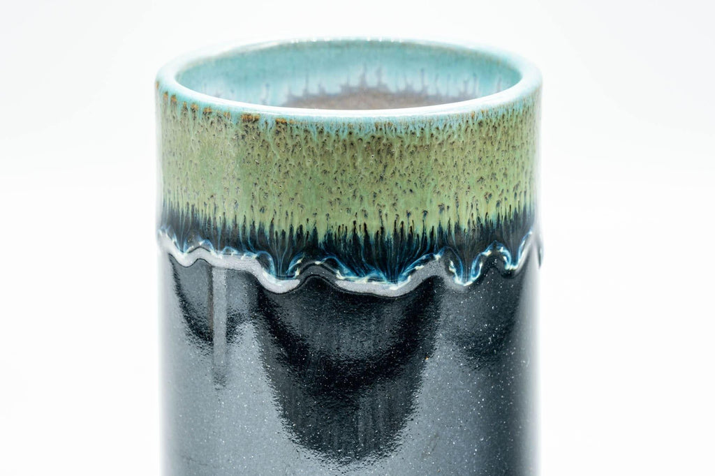 Japanese Teacup - Teal Blue Drip-Glazed Agano-yaki Yunomi - 200ml