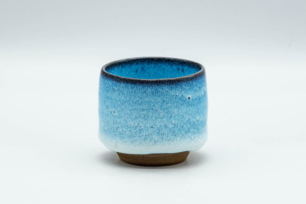 Japanese Teacup - Sky Blue Hare's Fur Glazed Guinomi - 55ml