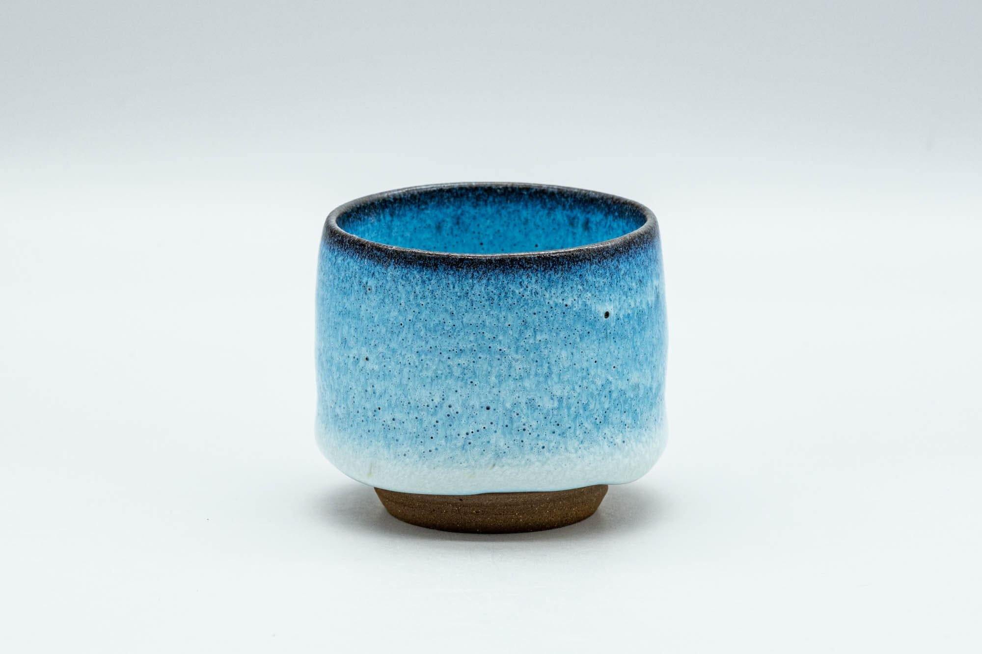 Japanese Teacup - Sky Blue Hare's Fur Glazed Guinomi - 55ml