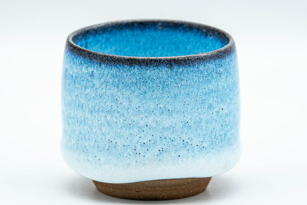 Japanese Teacup - Sky Blue Hare's Fur Glazed Guinomi - 55ml