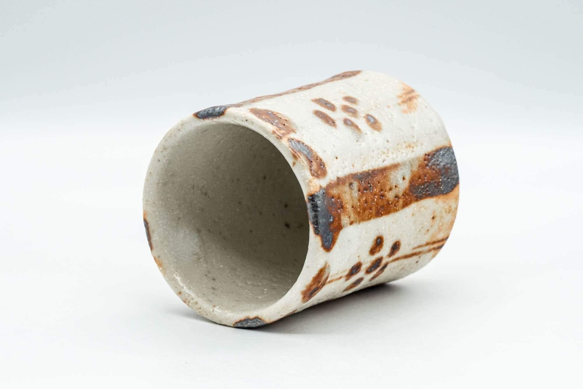 Japanese Teacup - Floral Shino Glazed Tsutsu-gata Yunomi - 160ml