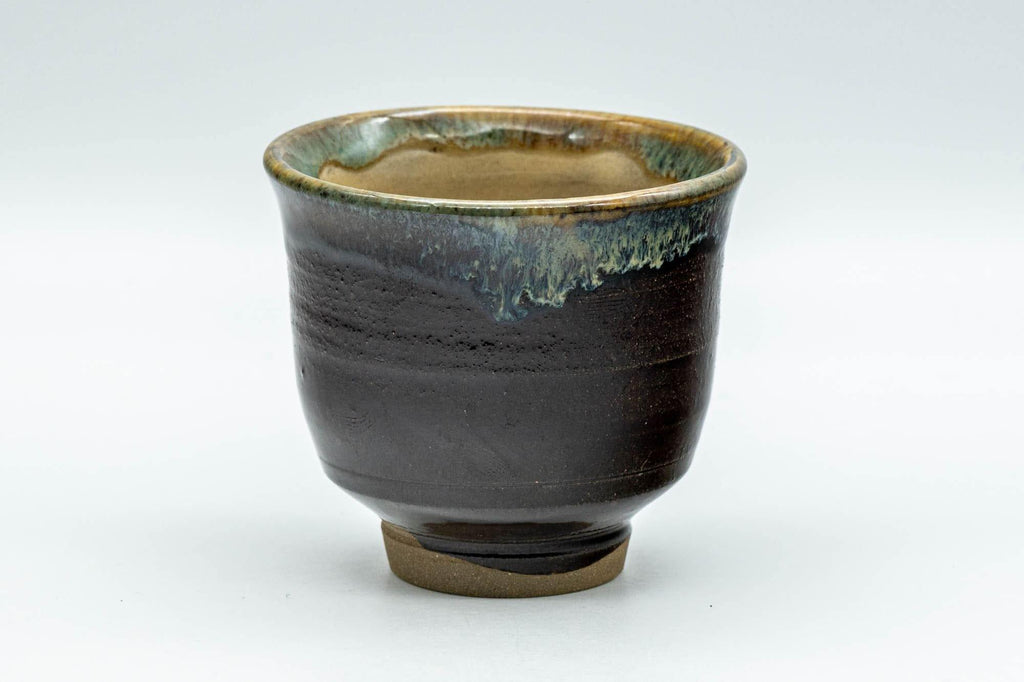Japanese Teacup - Brown, Beige, and Blue Drip-Glazed Yunomi - 90ml