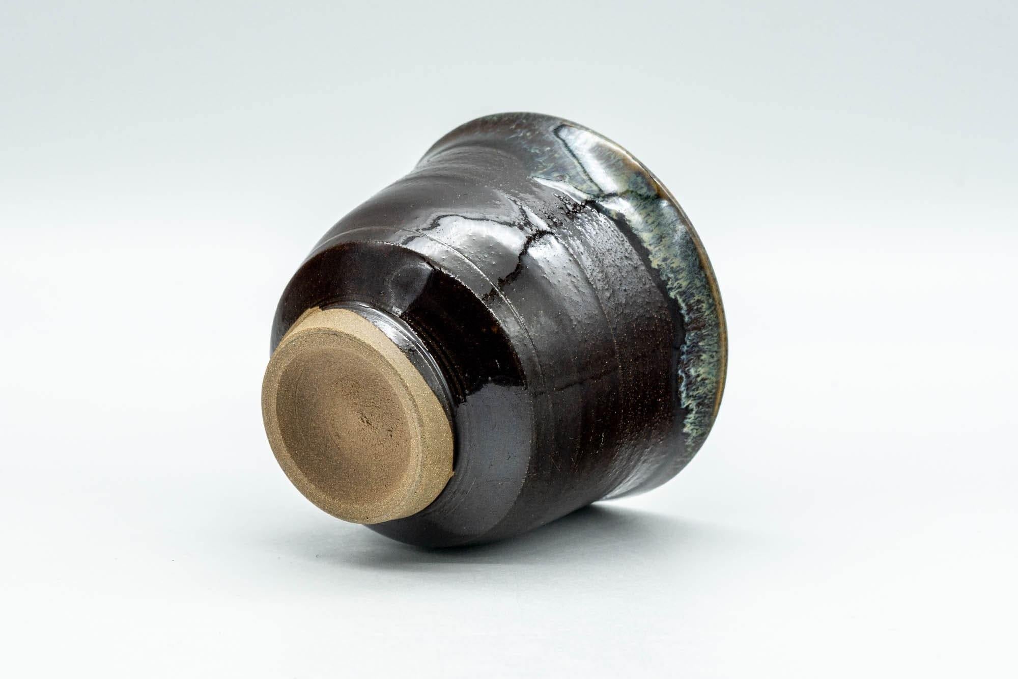Japanese Teacup - Brown, Beige, and Blue Drip-Glazed Yunomi - 90ml