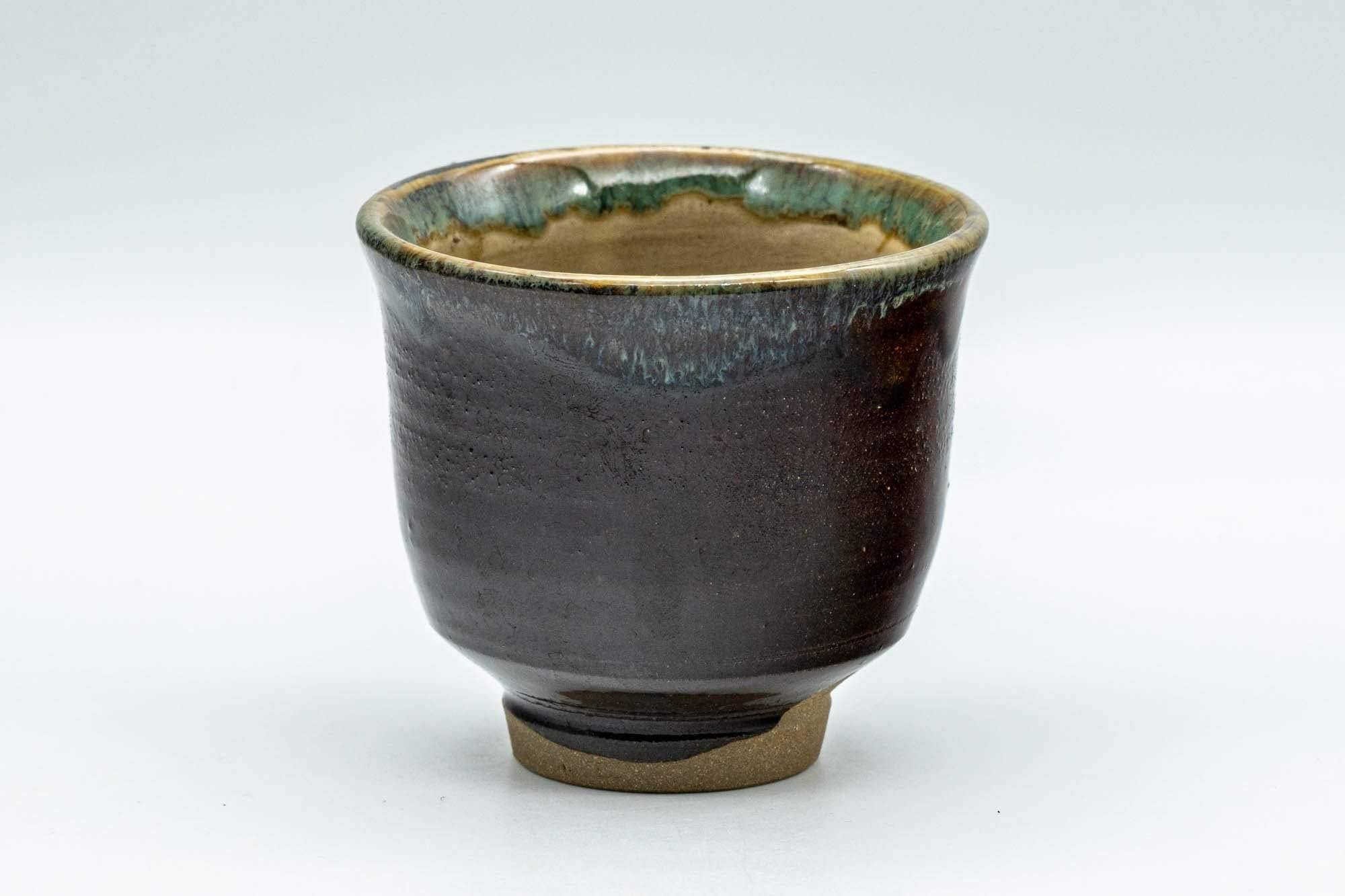 Japanese Teacup - Brown, Beige, and Blue Drip-Glazed Yunomi - 90ml