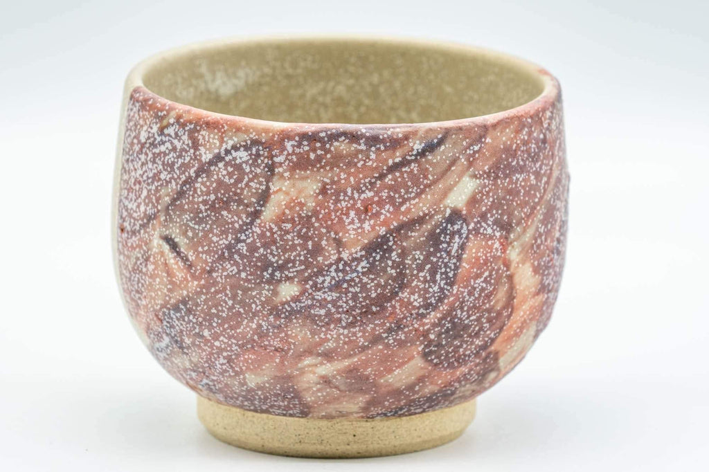 Japanese Teacup - Beige and Magenta Speckled Yunomi - 150ml