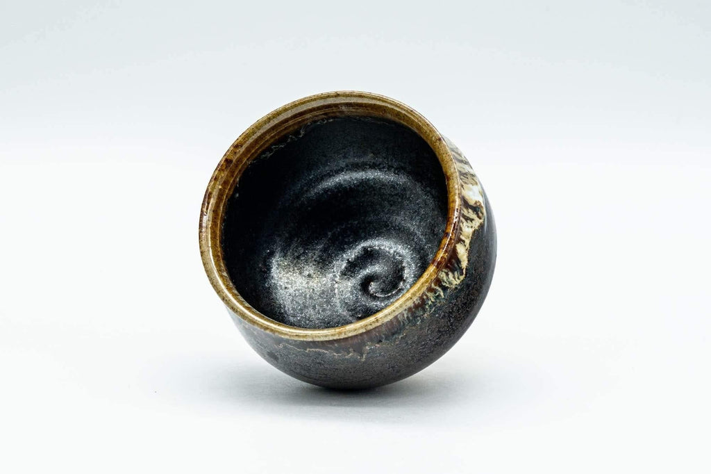Japanese Teacup - Black and Brown Drip-Glazed Yunomi - 70ml