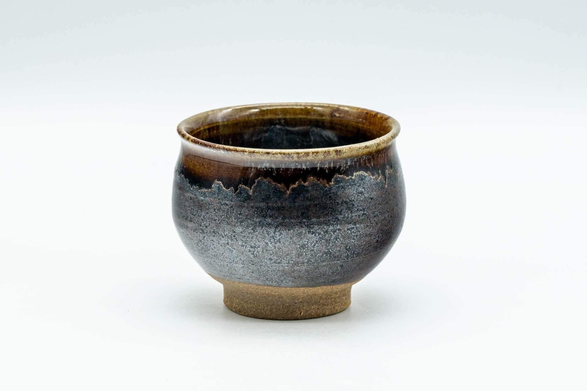 Japanese Teacup - Black and Brown Drip-Glazed Yunomi - 70ml