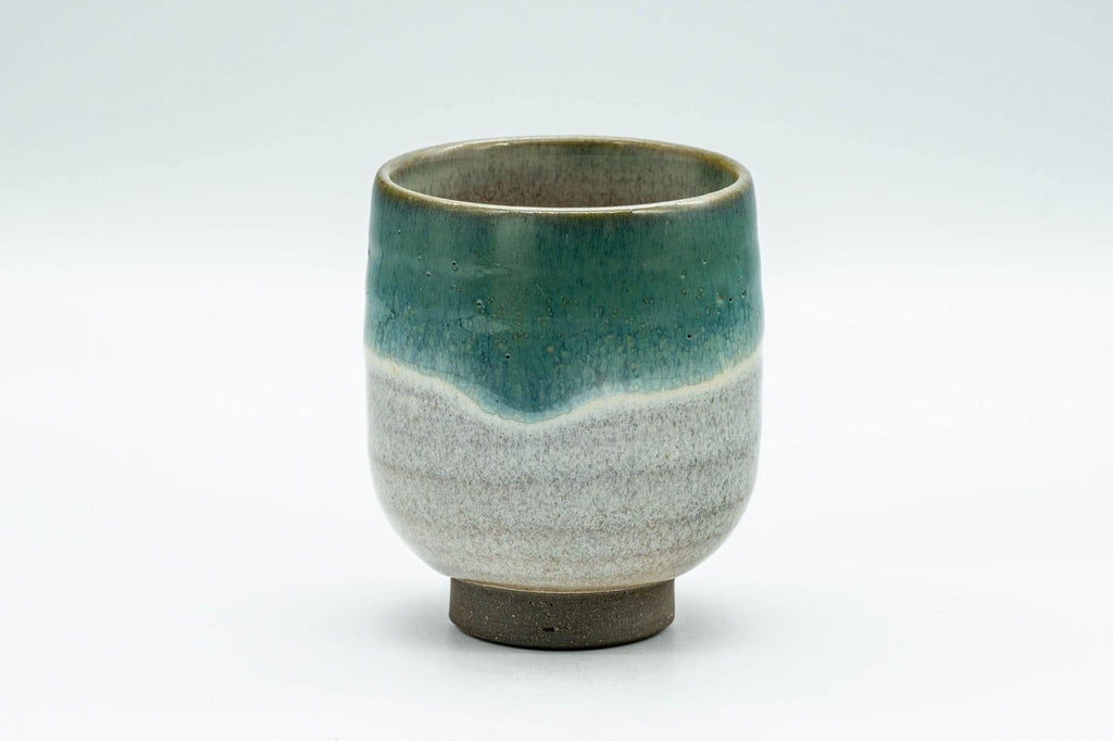 Japanese Teacup - Green Drip-Glazed Agano-yaki Yunomi - 100ml