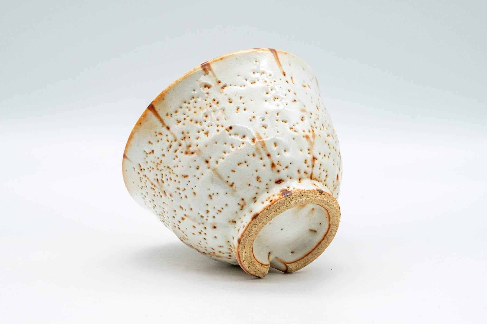 Japanese Teacup - Orange and White Shino Glazed Yunomi - 150ml