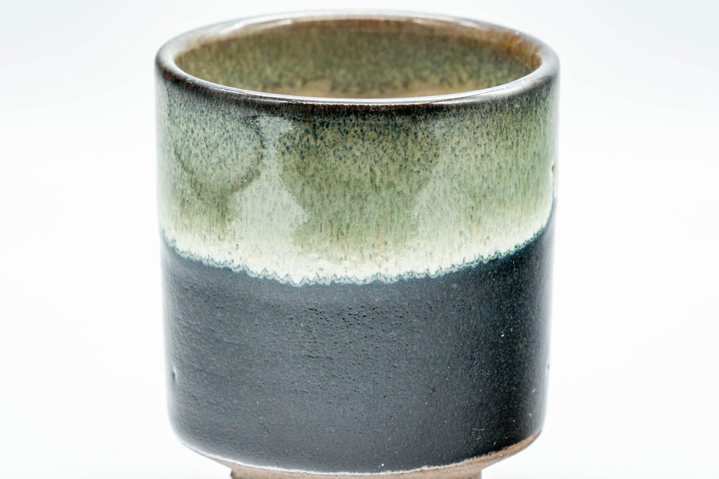 Japanese Teacup - Jet Black and Grey Hare's Fur Glazed Yunomi - 120ml