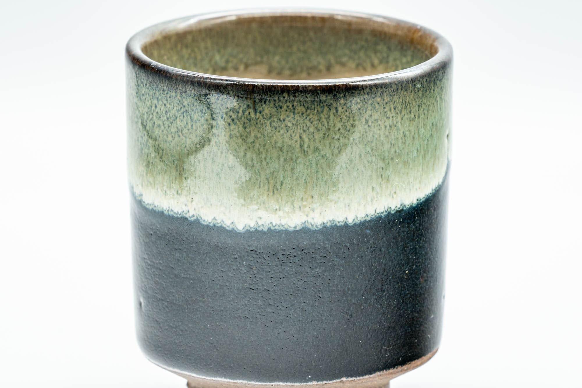 Japanese Teacup - Jet Black and Grey Hare's Fur Glazed Yunomi - 120ml