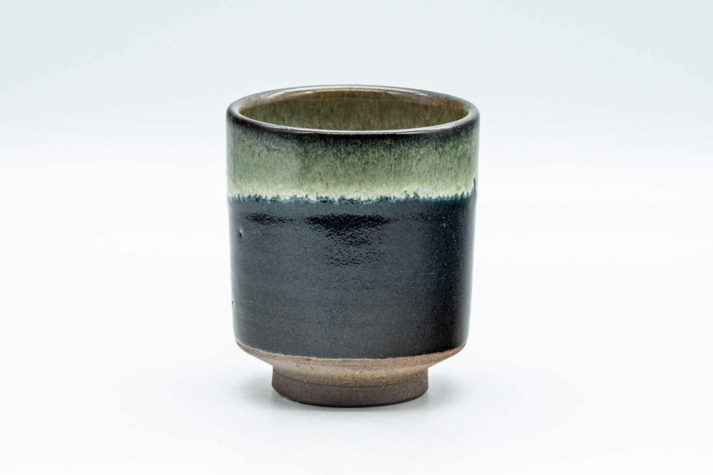 Japanese Teacup - Jet Black and Grey Hare's Fur Glazed Yunomi - 120ml