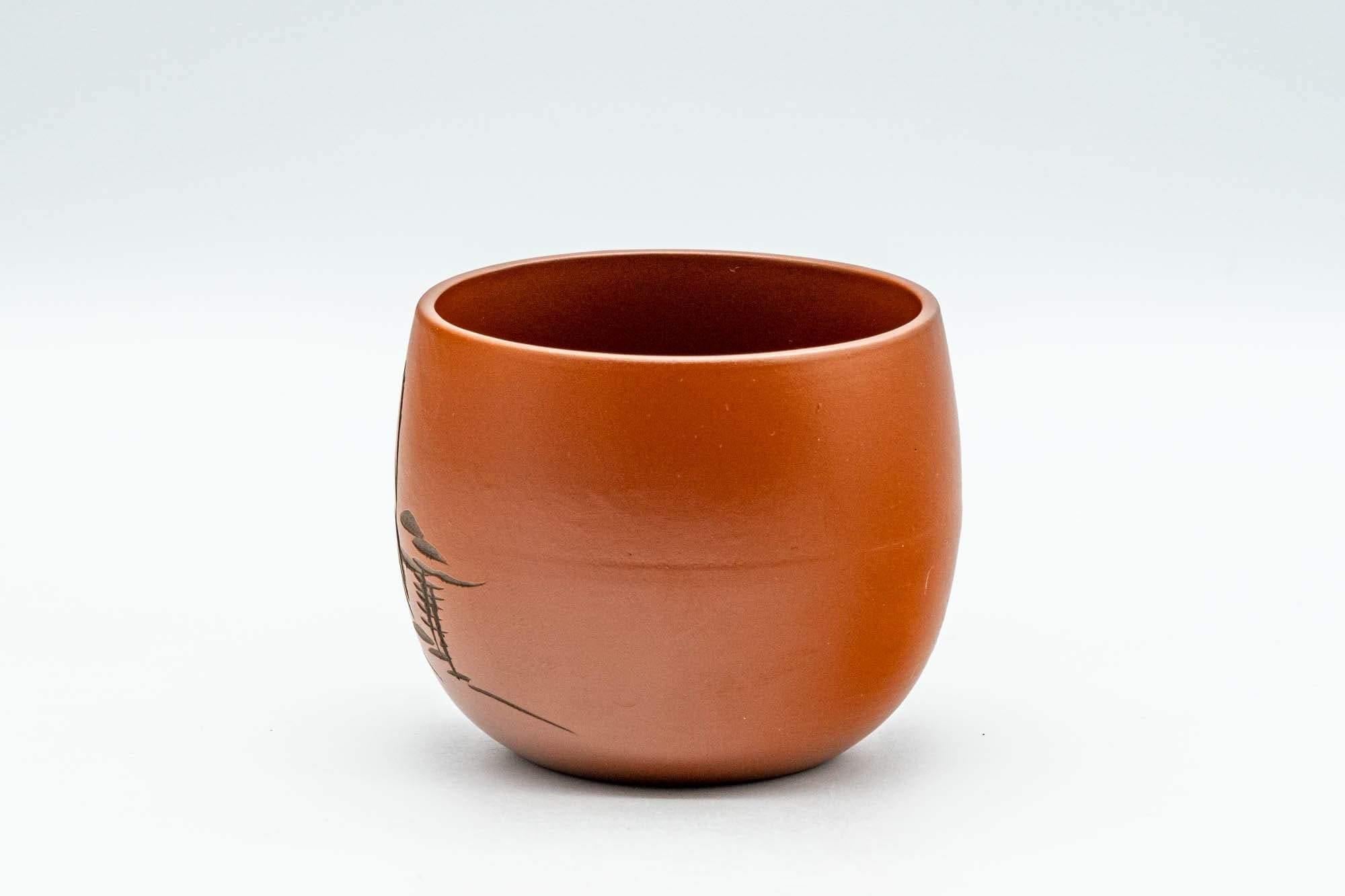 Japanese Teacup - Engraved Mountainous Tokoname-yaki Yunomi - 140ml