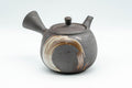 Japanese Kyusu - Beige Hakeme Black Stoneware Maru-gata Teapot - 275ml