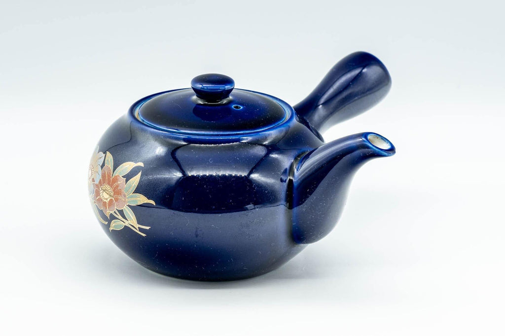 Japanese Kyusu - Blue Floral Arita-yaki Debeso Teapot - 220ml