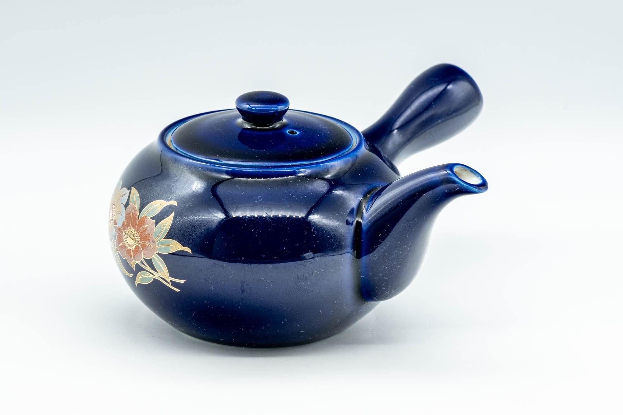 Japanese Kyusu - Blue Floral Arita-yaki Debeso Teapot - 220ml