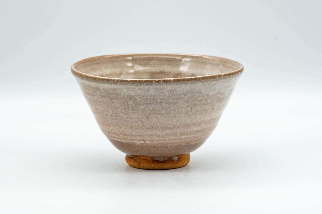 Japanese Matcha Bowl - Beige and White Drip-Glazed Ido-gata Chawan - 200ml