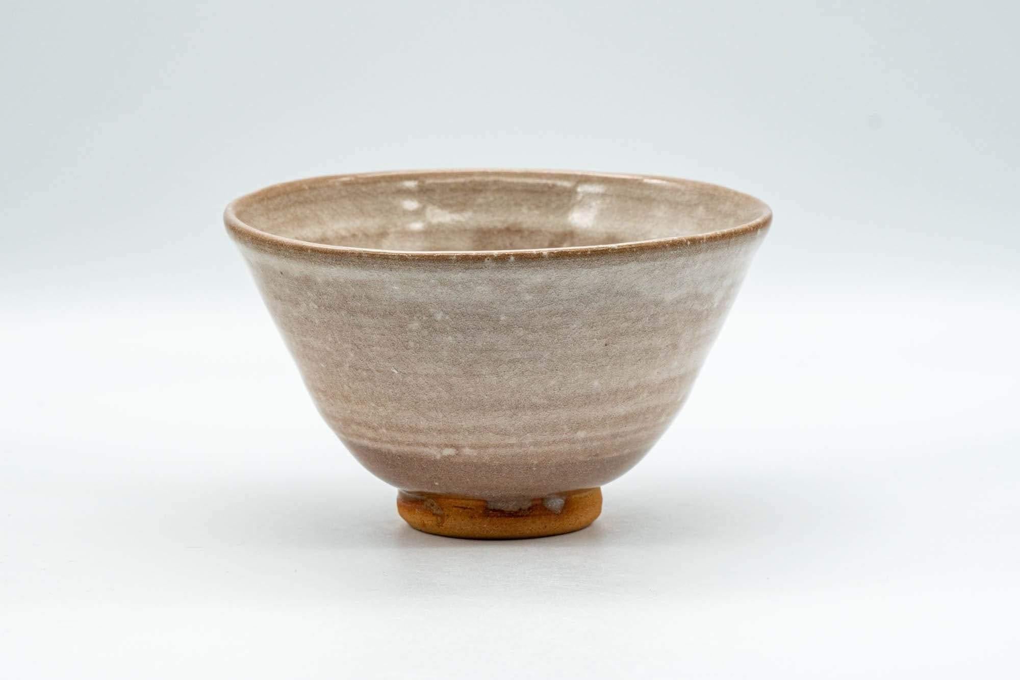 Japanese Matcha Bowl - Beige and White Drip-Glazed Ido-gata Chawan - 200ml