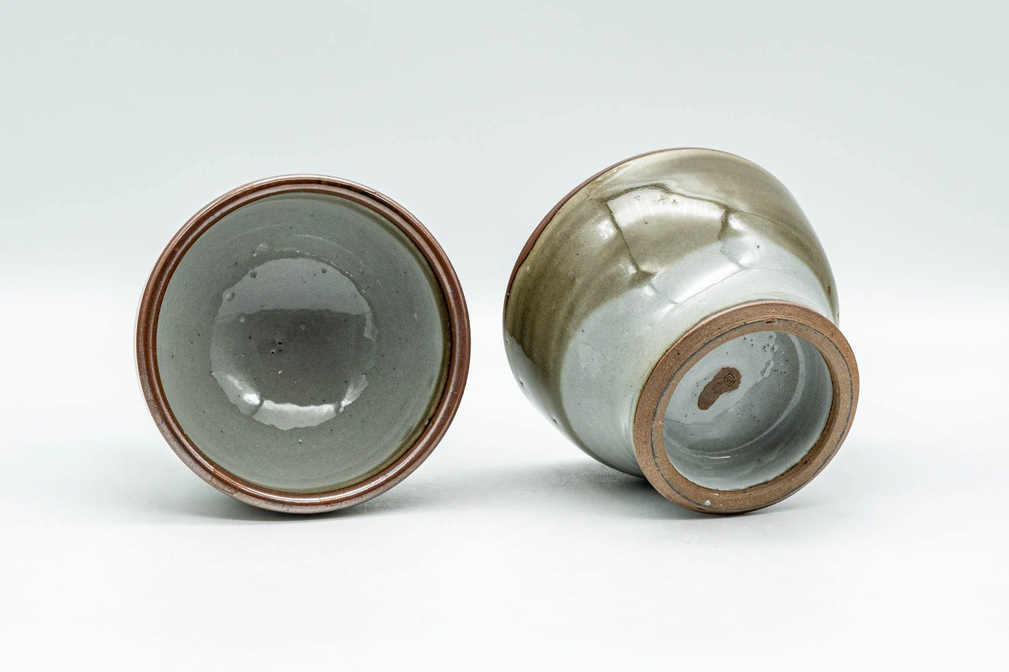 Japanese Tea Set - Green Grey Do-ake Kyusu Teapot and 4 Yunomi Teacups