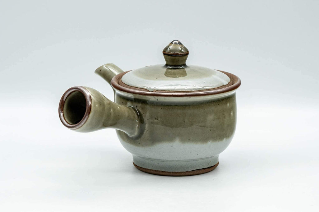 Japanese Tea Set - Green Grey Do-ake Kyusu Teapot and 4 Yunomi Teacups