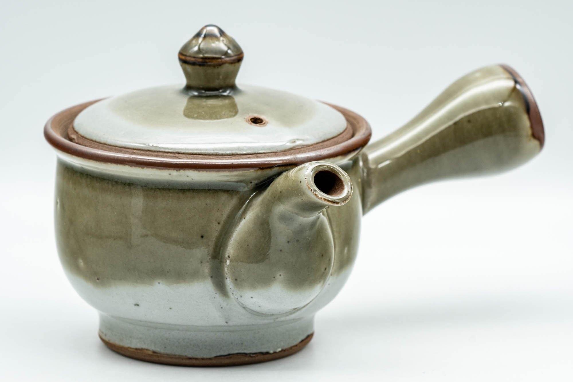 Japanese Tea Set - Green Grey Do-ake Kyusu Teapot and 4 Yunomi Teacups