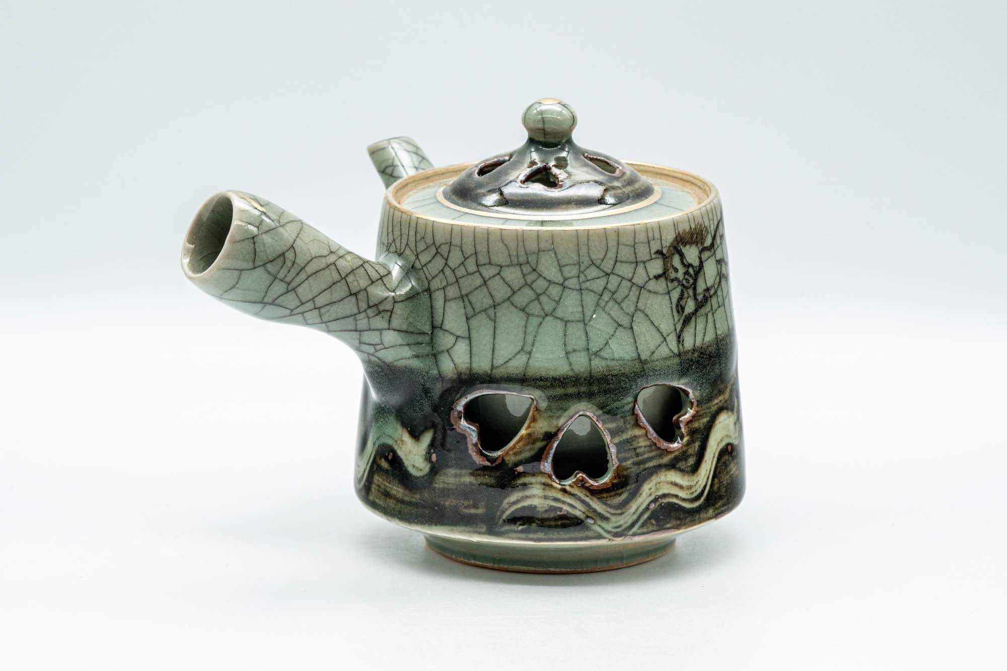 Japanese Tea Set - Double-walled Obori Soma-yaki Kyusu Teapot and 2 Yunomi Teacups