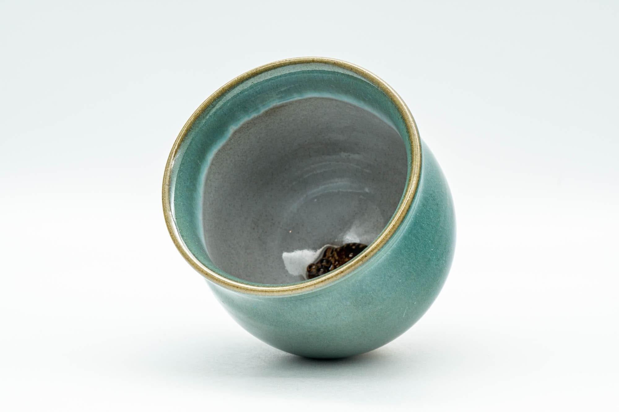 Japanese Teacup - Ceramic Fish Pet Green Glazed Yunomi - 150ml
