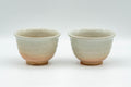 Japanese Teacups - Pair of Beige Peach Classic Hagi-yaki Yunomi - 100ml