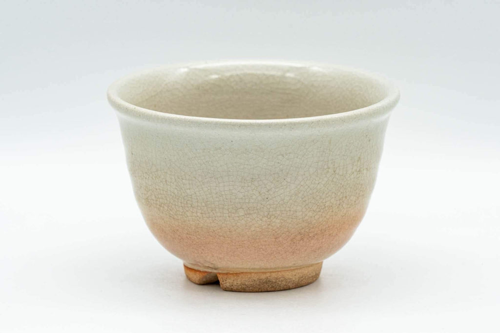 Japanese Teacups - Pair of Beige Peach Classic Hagi-yaki Yunomi - 100ml