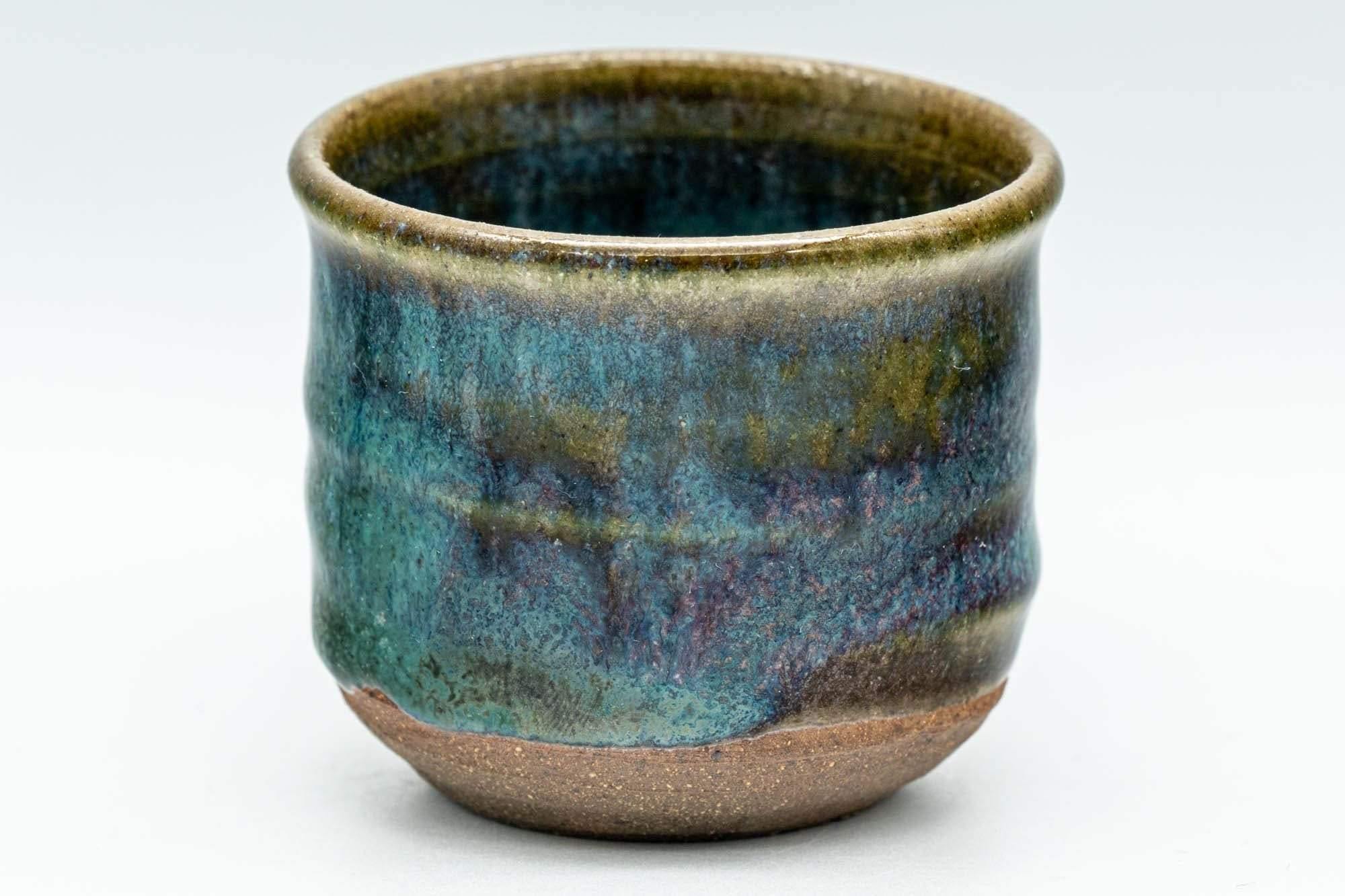 Japanese Teacup - Blue Green Hare's Fur Glazed Guinomi - 50ml