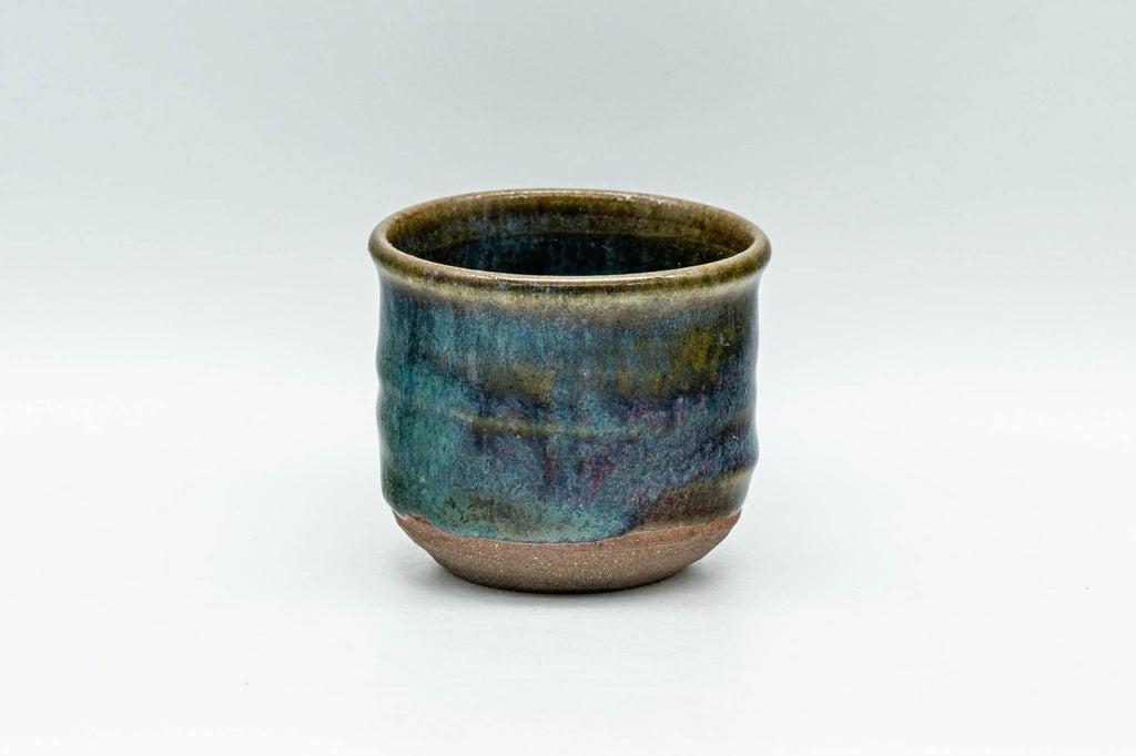 Japanese Teacup - Blue Green Hare's Fur Glazed Guinomi - 50ml