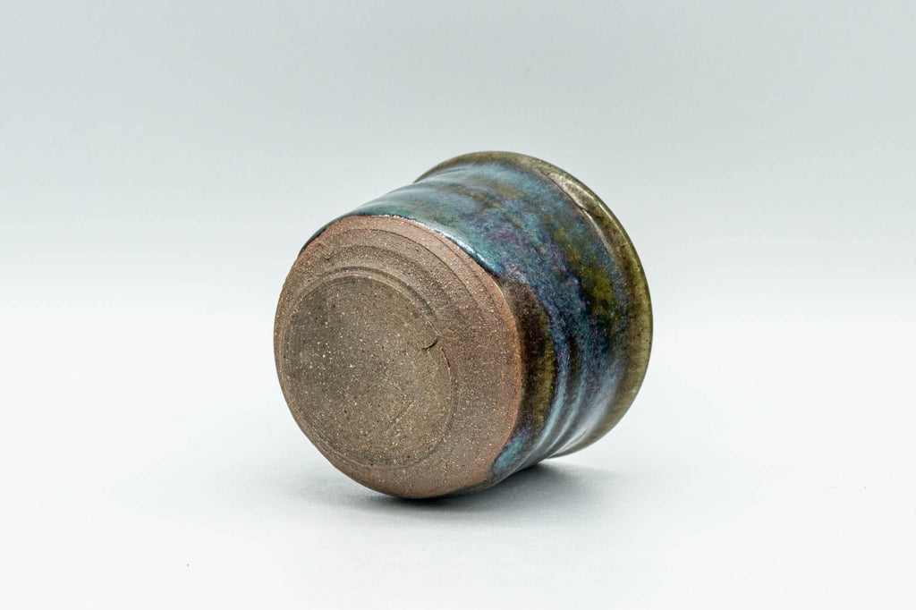 Japanese Teacup - Blue Green Hare's Fur Glazed Guinomi - 50ml