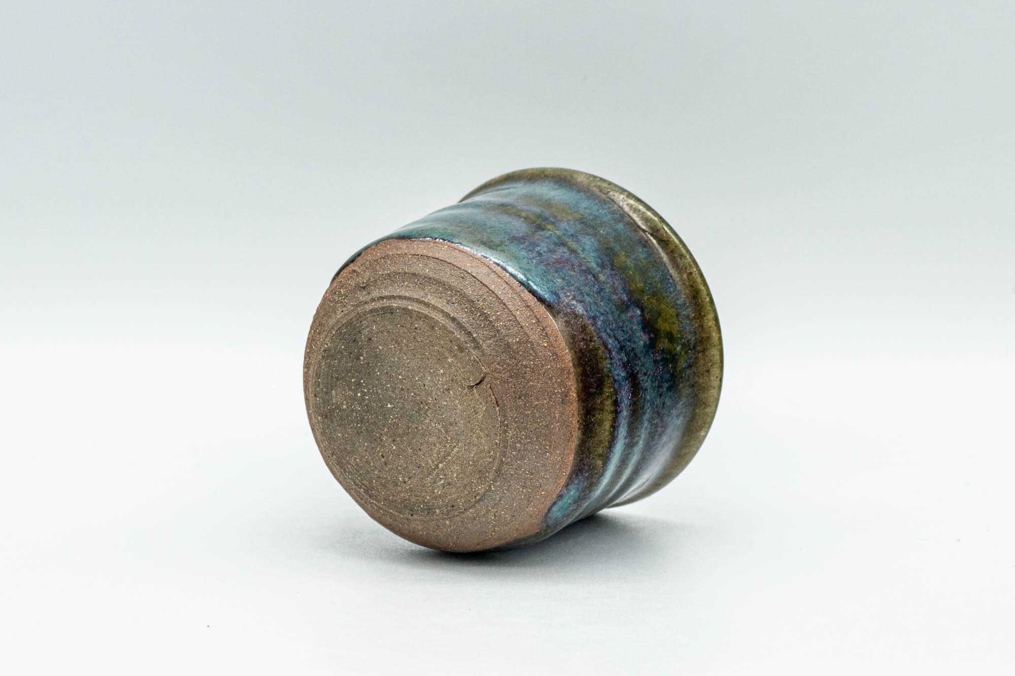 Japanese Teacup - Blue Green Hare's Fur Glazed Guinomi - 50ml