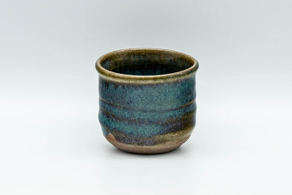Japanese Teacup - Blue Green Hare's Fur Glazed Guinomi - 50ml