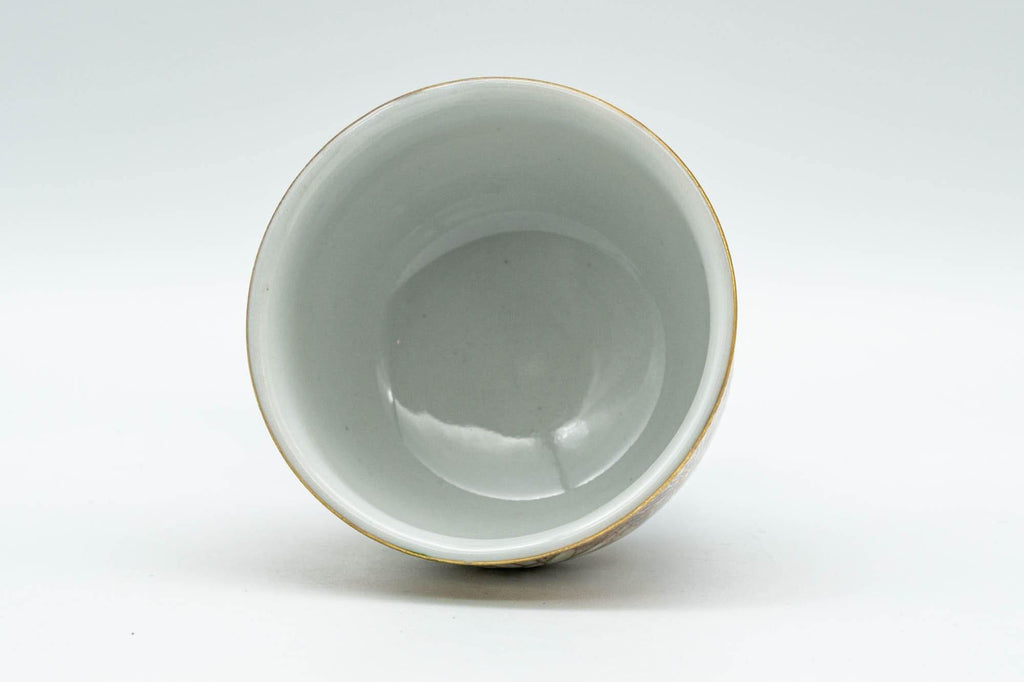 Japanese Teacups - Set of 3 Gold Kutani-yaki Porcelain Guinomi - 30ml