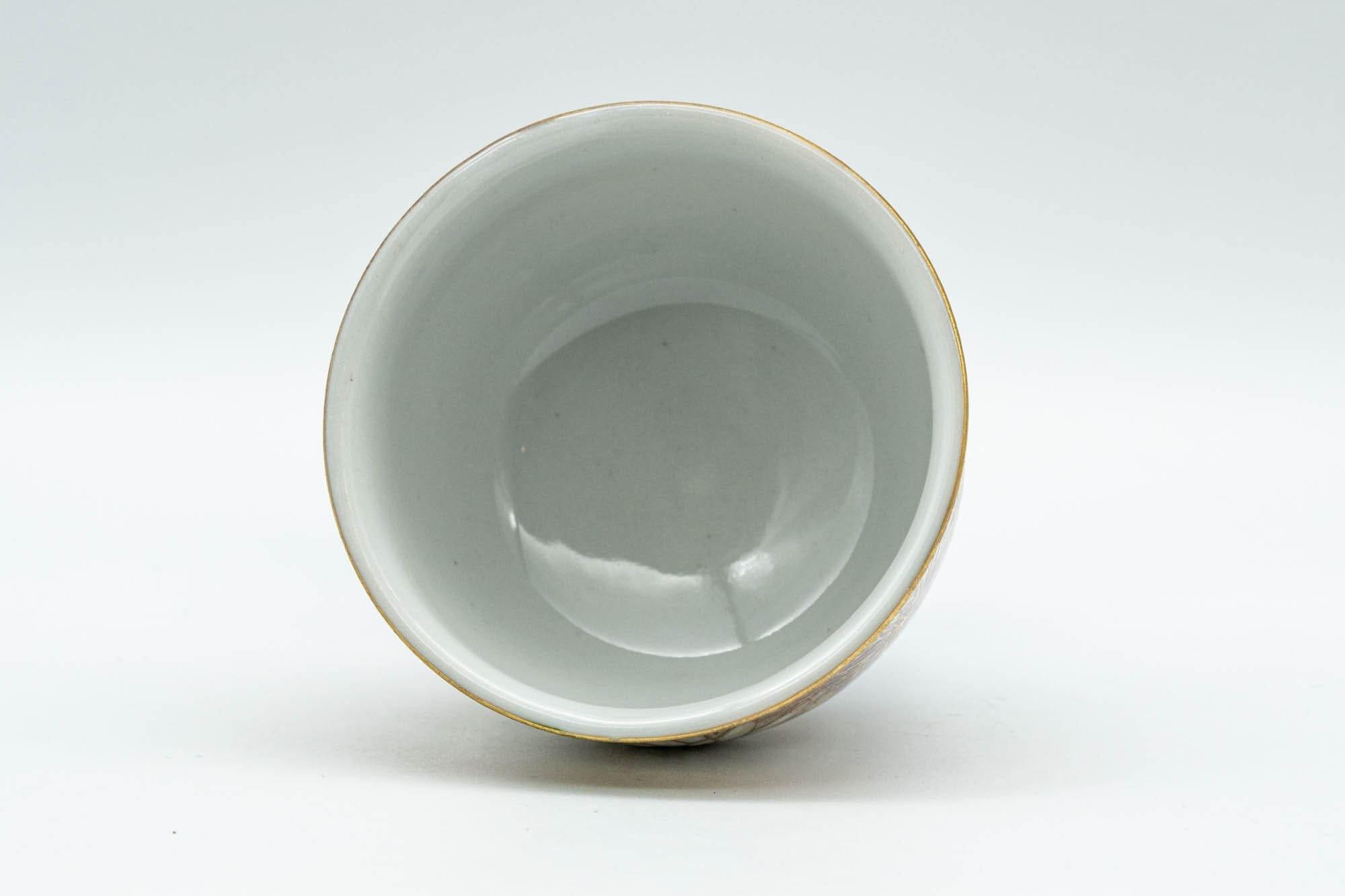 Japanese Teacups - Set of 3 Gold Kutani-yaki Porcelain Guinomi - 30ml