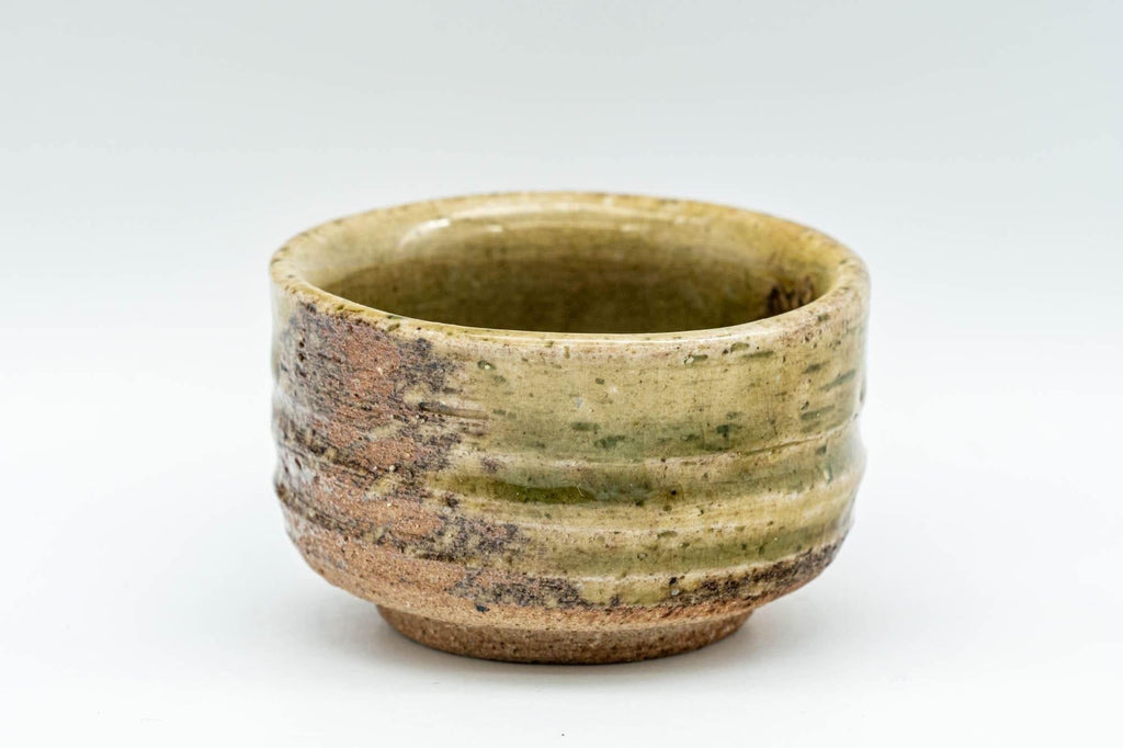 Japanese Teacups - Pair of Green Ash Glazed Shigaraki-yaki Guinomi - 40ml