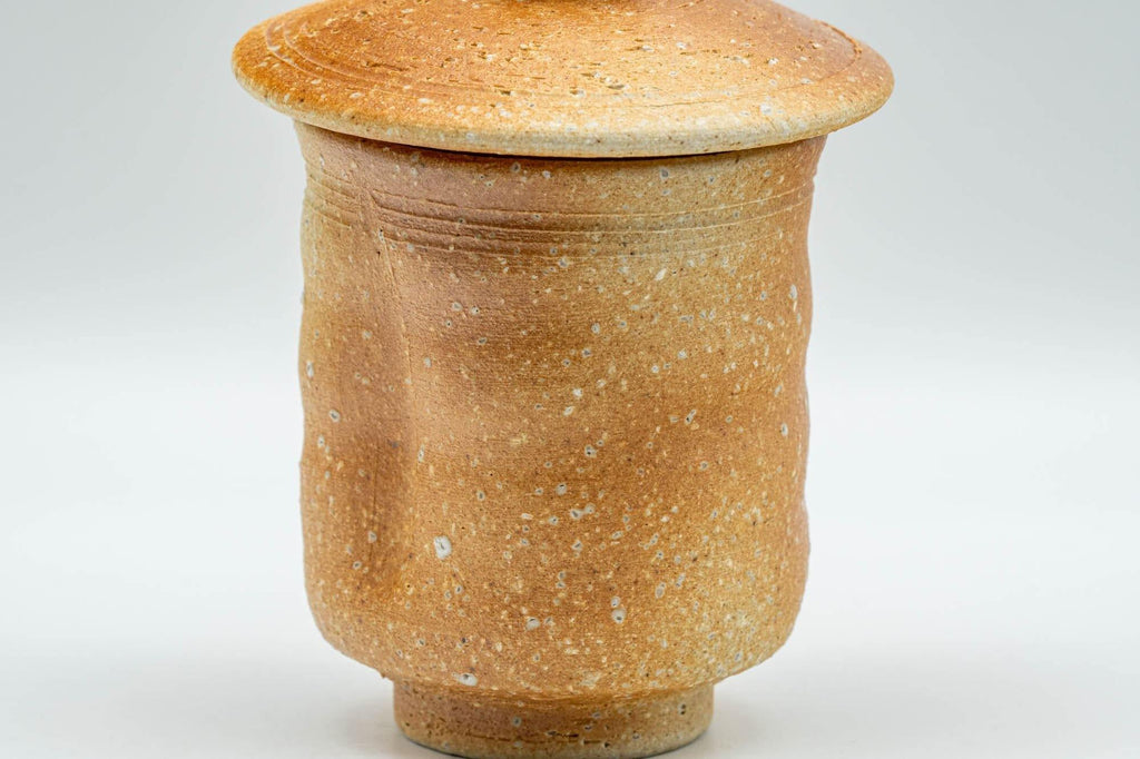 Japanese Teacup - Beige Wabi-Sabi Lidded Yunomi - 120ml