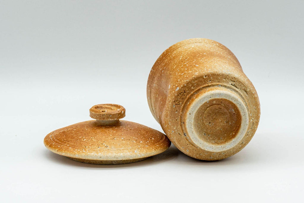 Japanese Teacup - Beige Wabi-Sabi Lidded Yunomi - 120ml