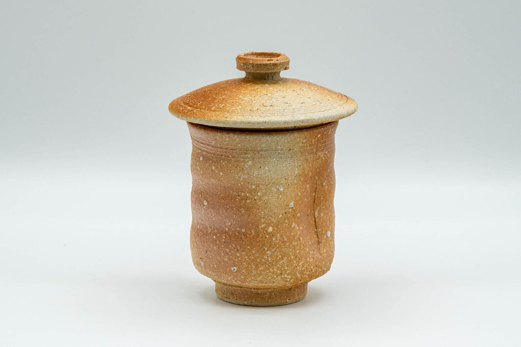 Japanese Teacup - Beige Wabi-Sabi Lidded Yunomi - 120ml